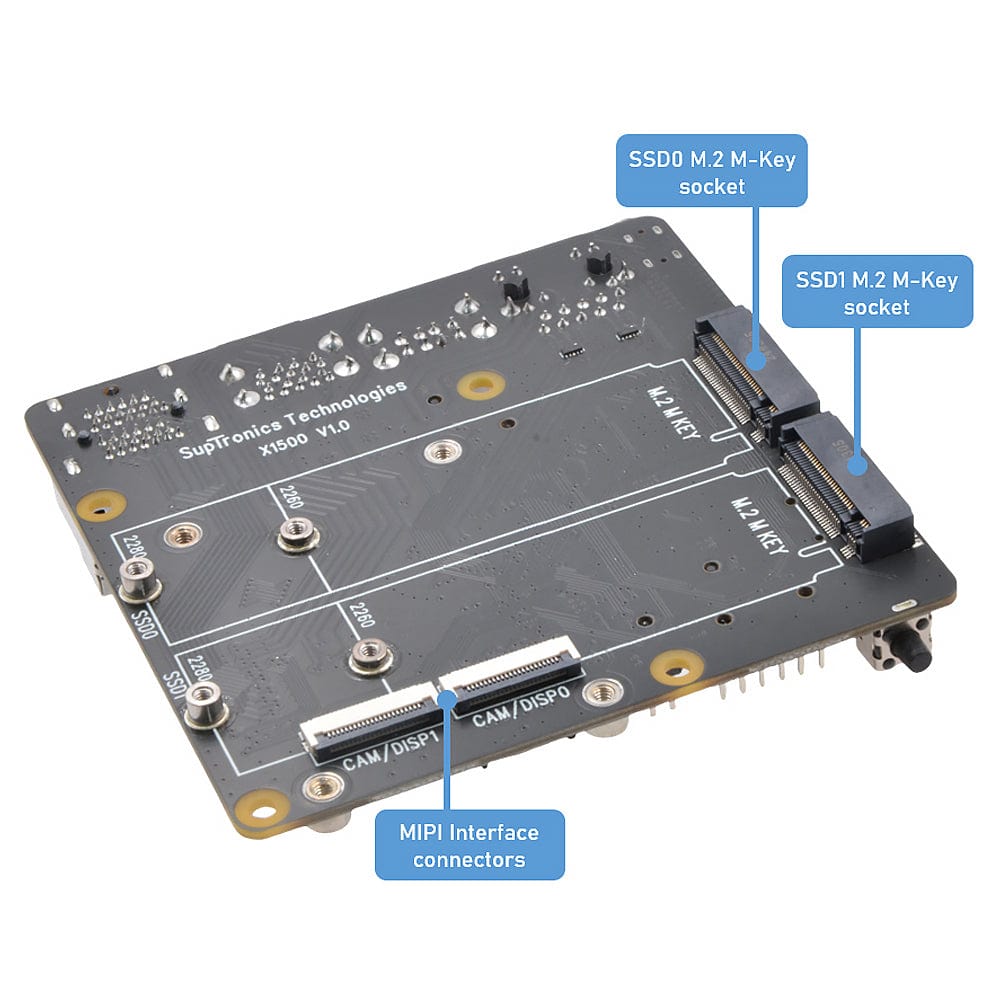 SupTronics X1500 Dual NVMe IO Board for CM5 by SupTronics - The Pi Hut