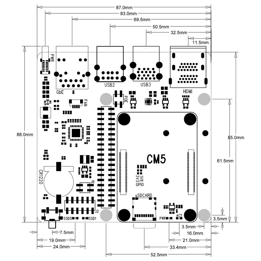 SupTronics X1500 Dual NVMe IO Board for CM5 by SupTronics - The Pi Hut