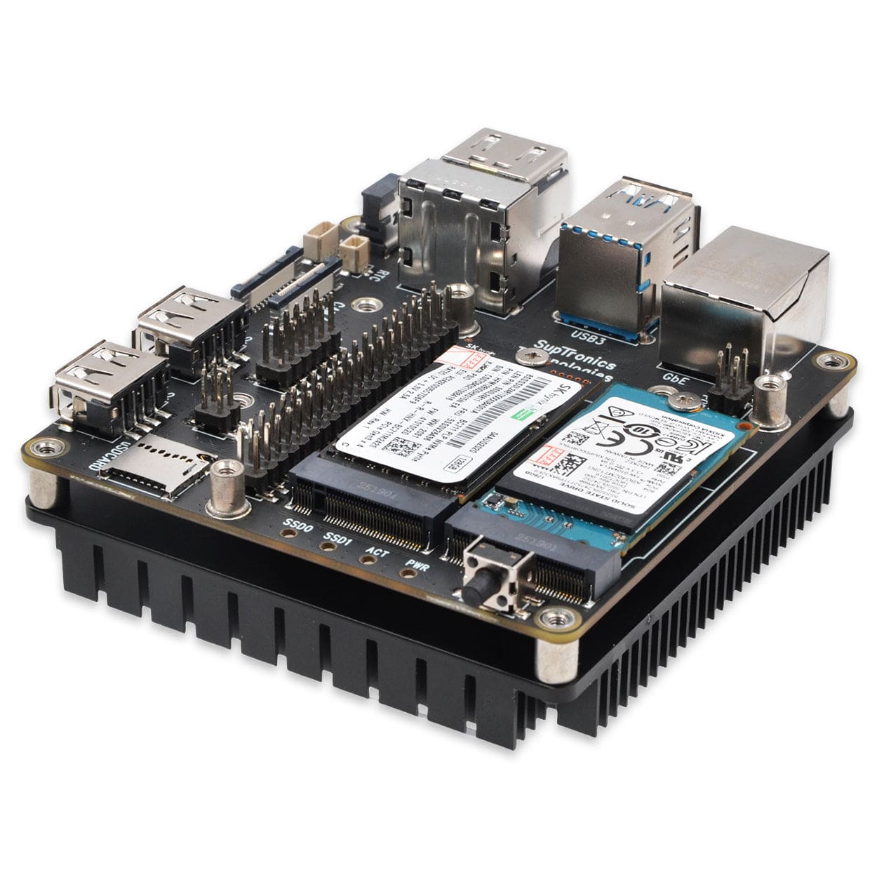 SupTronics X1507 Fanless Dual NVME IO Board for CM5 by SupTronics - The Pi Hut