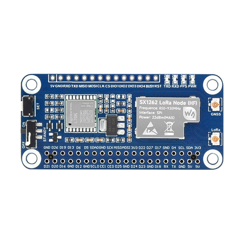 SX1262 LoRaWAN Node Module Expansion Board for Raspberry Pi (850~930MHz HF with GNSS) by Waveshare - The Pi Hut