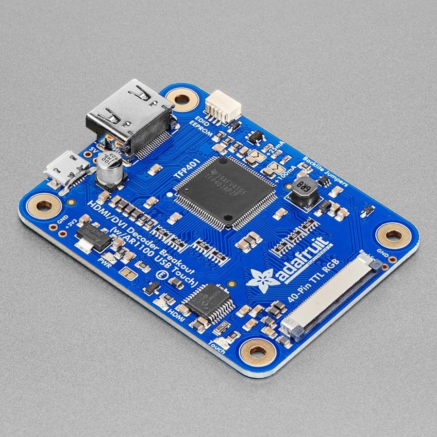 TFP401 HDMI/DVI Decoder to 40-Pin TTL Breakout - With Touch by Adafruit - The Pi Hut