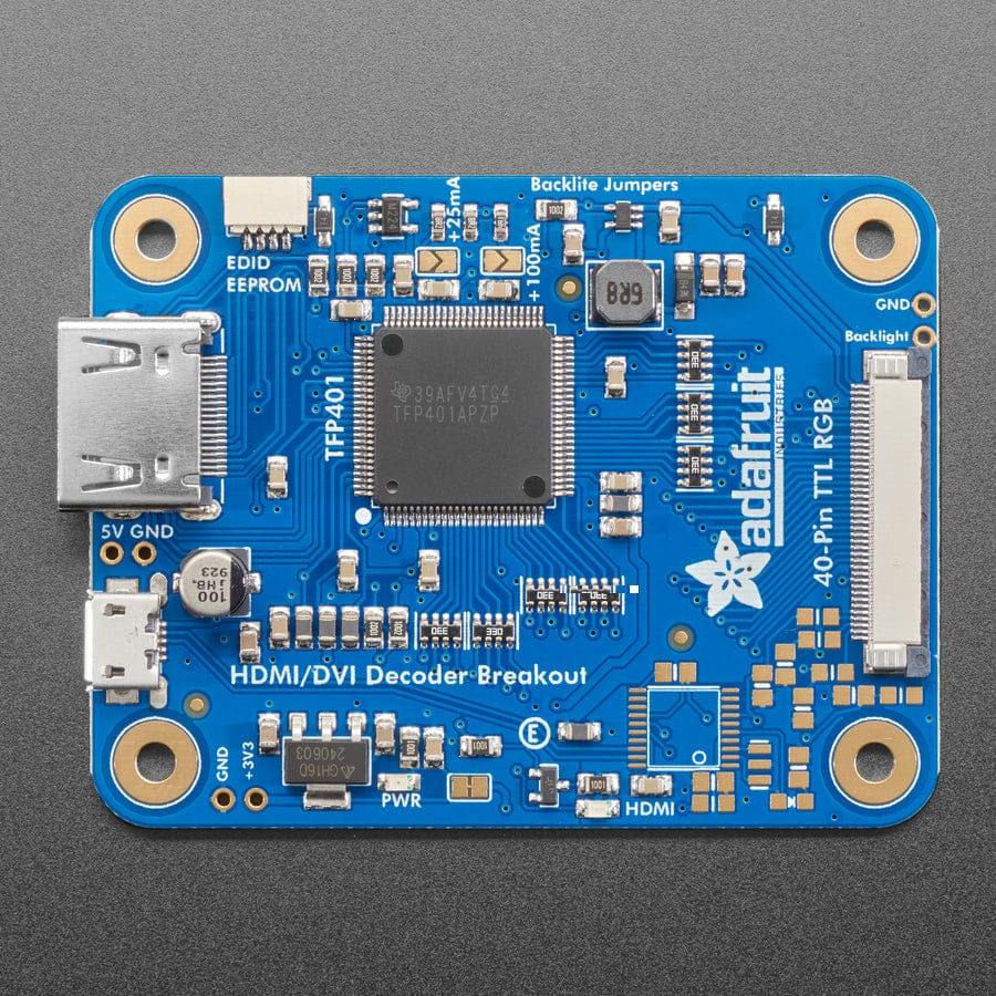 TFP401 HDMI/DVI Decoder to 40-Pin TTL Breakout - Without Touch by Adafruit - The Pi Hut