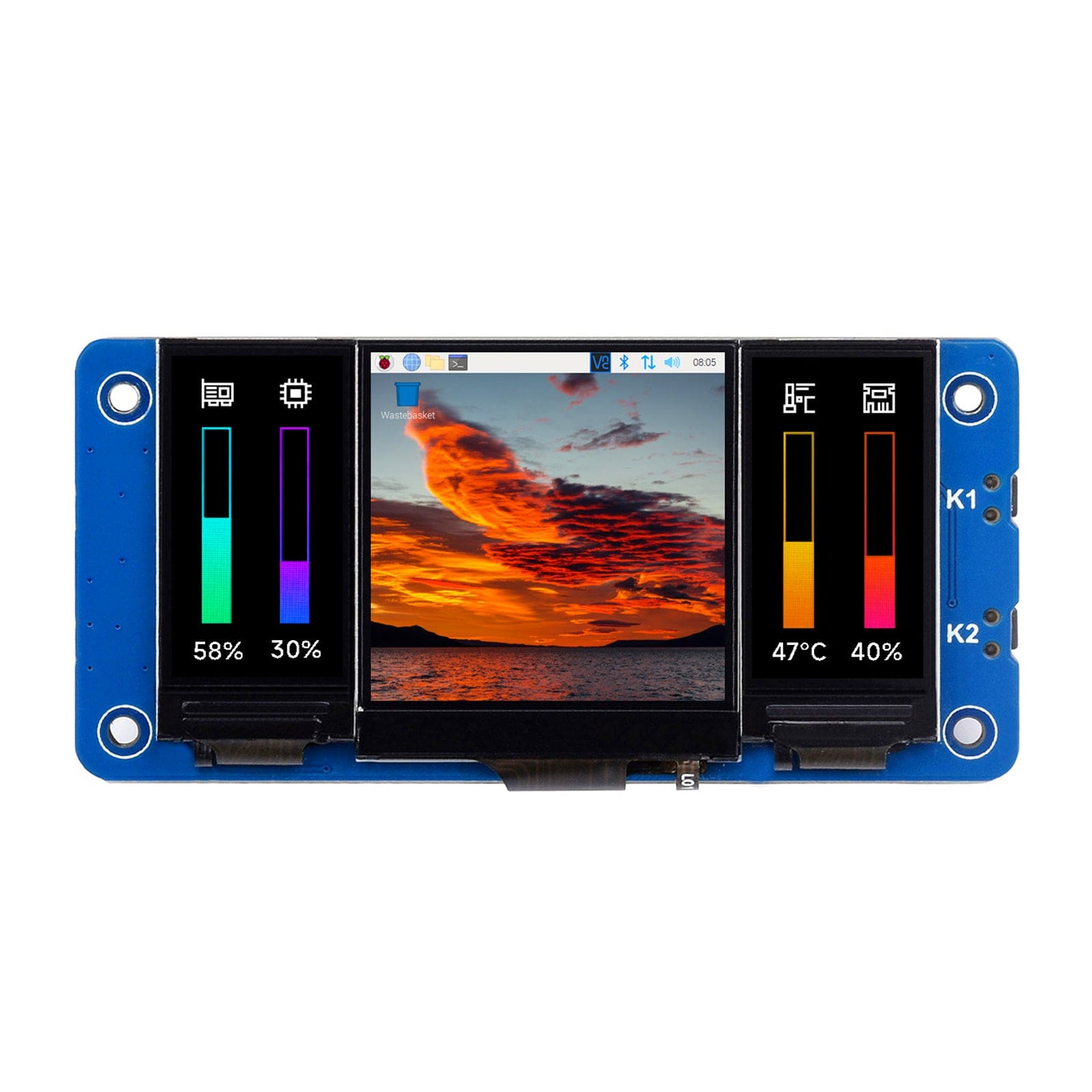Triple IPS LCD HAT for Raspberry Pi by Waveshare - The Pi Hut