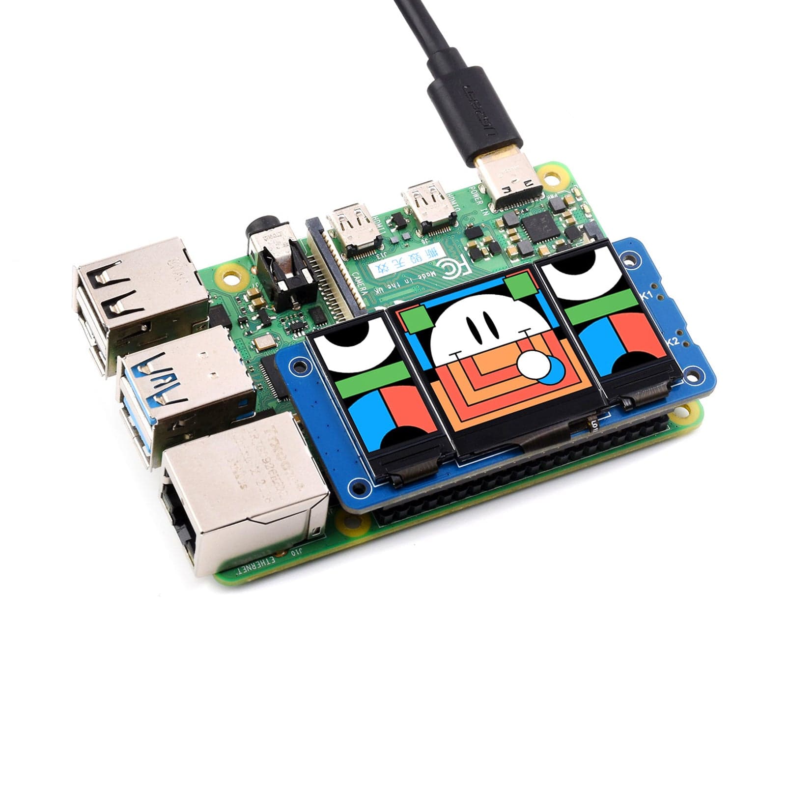 Triple IPS LCD HAT for Raspberry Pi by Waveshare - The Pi Hut