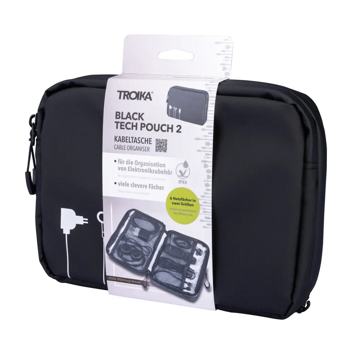 Troika Black Tech Pouch 2 by Troika - The Pi Hut
