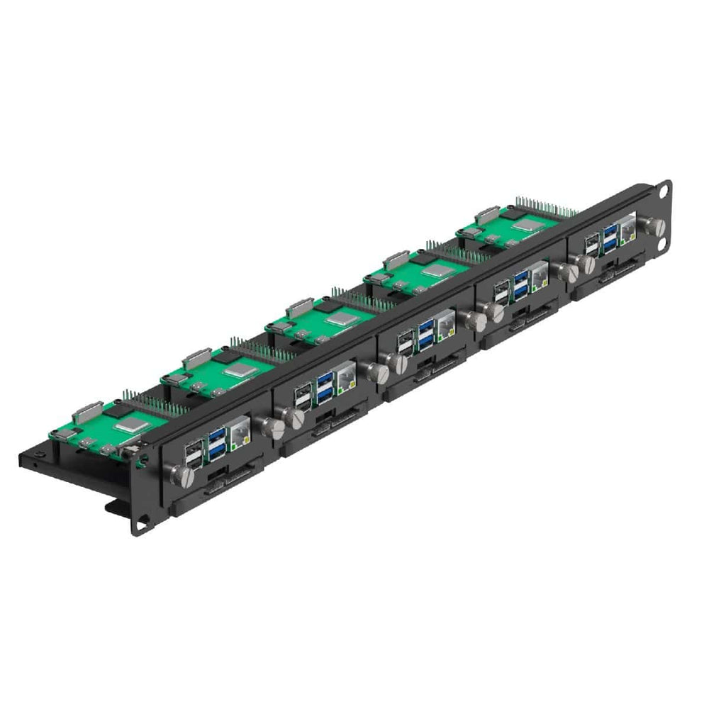 Uctronics 19" 1U Raspberry Pi Rack Mount with SSD Mounting Brackets (Holds 5x RPi) by Uctronics - The Pi Hut