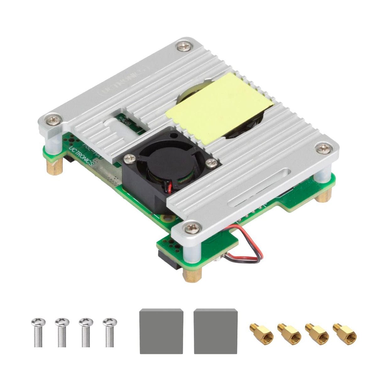 Uctronics PoE+ HAT for Raspberry Pi 5 with Active Cooler by Uctronics - The Pi Hut