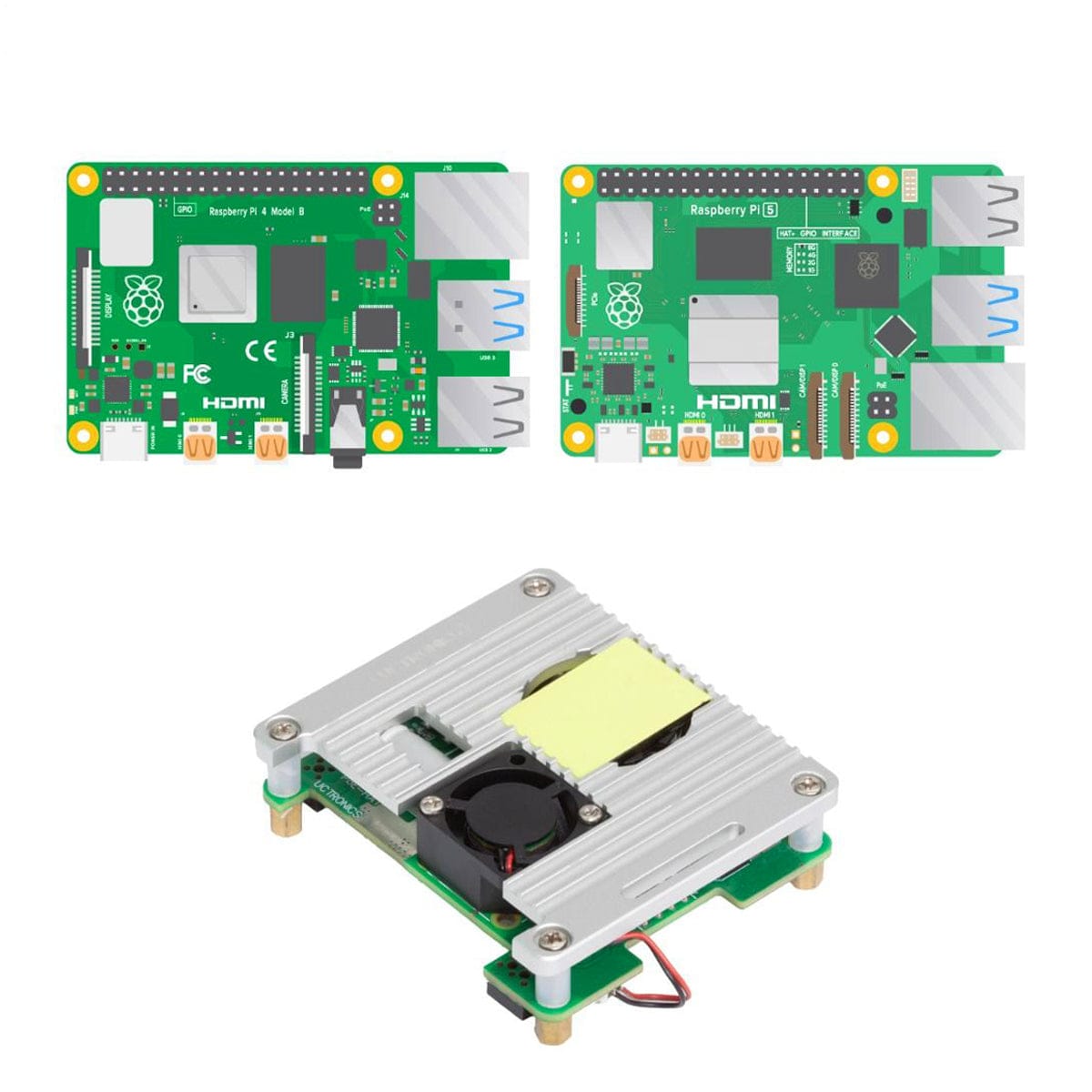 Uctronics PoE+ HAT for Raspberry Pi 5 with Active Cooler by Uctronics - The Pi Hut