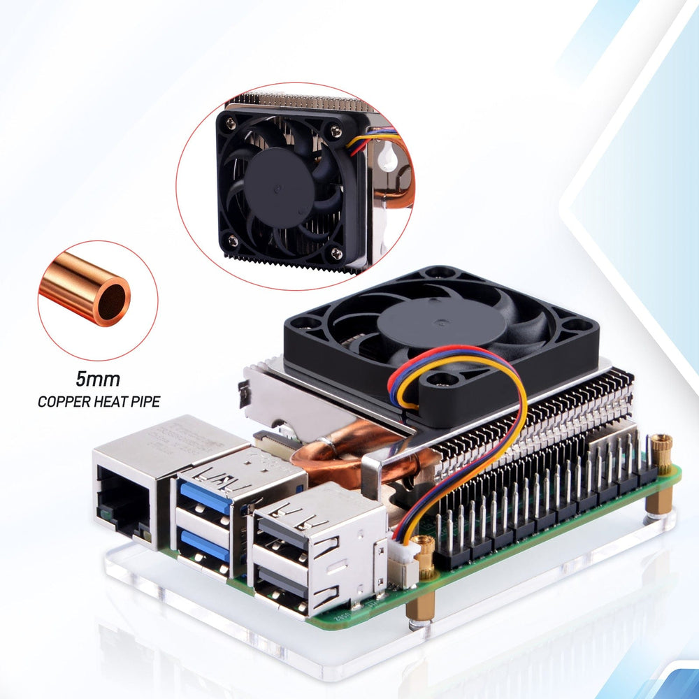 Ultra-thin ICE Tower Cooler for Raspberry Pi 5 by 52Pi - The Pi Hut
