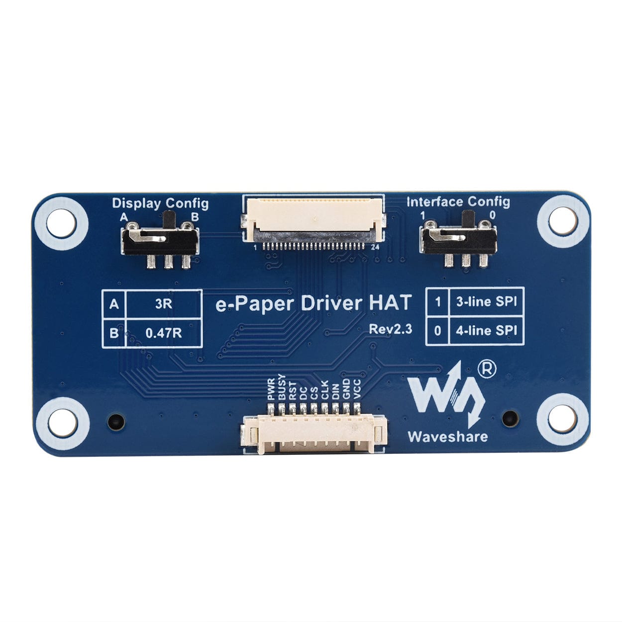 Universal e-Paper Raw Panel Driver HAT for Raspberry Pi by Waveshare - The Pi Hut