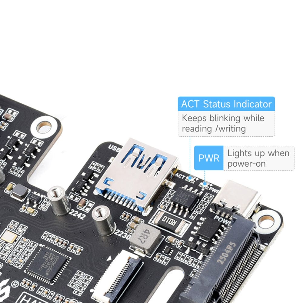 USB 3.2 Gen1 and M.2 HAT+ for Raspberry Pi 5 by Waveshare - The Pi Hut