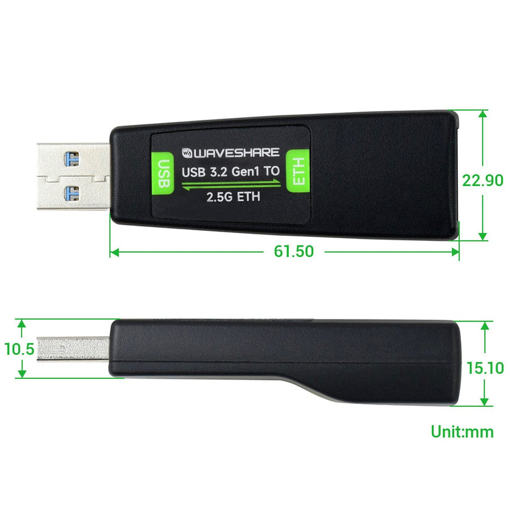 USB 3.2 to 2.5G Ethernet Converter by Waveshare - The Pi Hut
