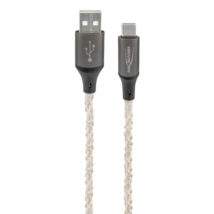 USB-A to USB Type-C cable with RGB LED Lighting (1m) by ANSMANN - The Pi Hut