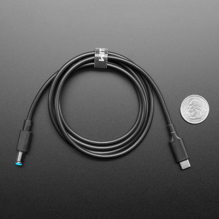 USB-C 3.1 PD to 5.5mm Barrel Jack Cable - 5V 5A 1.2m with E-Mark by Adafruit - The Pi Hut