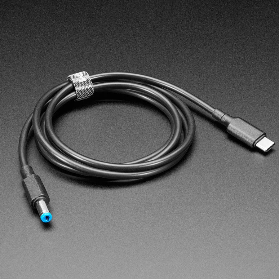 USB-C 3.1 PD to 5.5mm Barrel Jack Cable - 5V 5A 1.2m with E-Mark by Adafruit - The Pi Hut