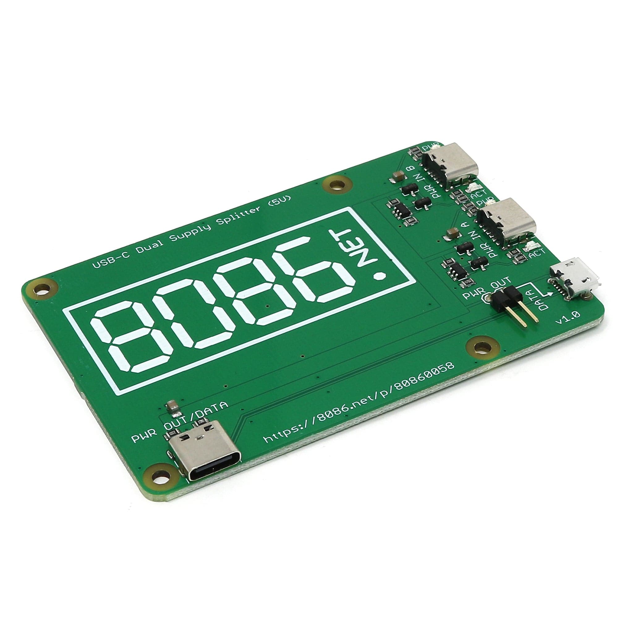 USB-C Dual Supply Splitter (5V) by 8086 - The Pi Hut
