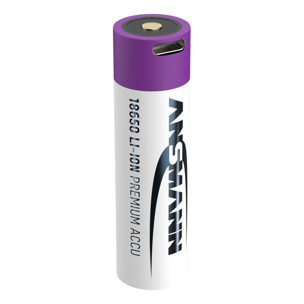 USB-C Rechargeable Lithium-ion 18650 Battery (3.6V, 2600mAh) by ANSMANN - The Pi Hut