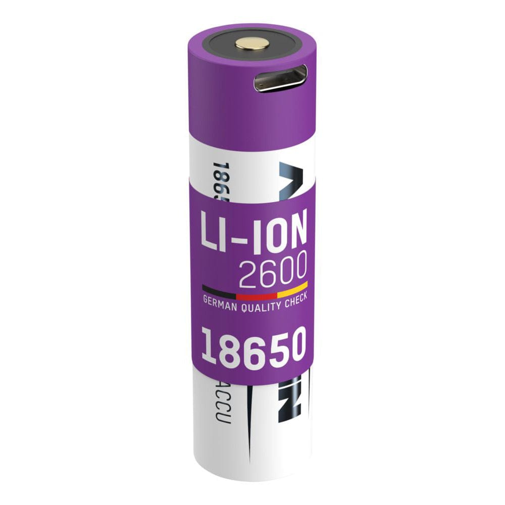 USB-C Rechargeable Lithium-ion 18650 Battery (3.6V, 2600mAh) by ANSMANN - The Pi Hut