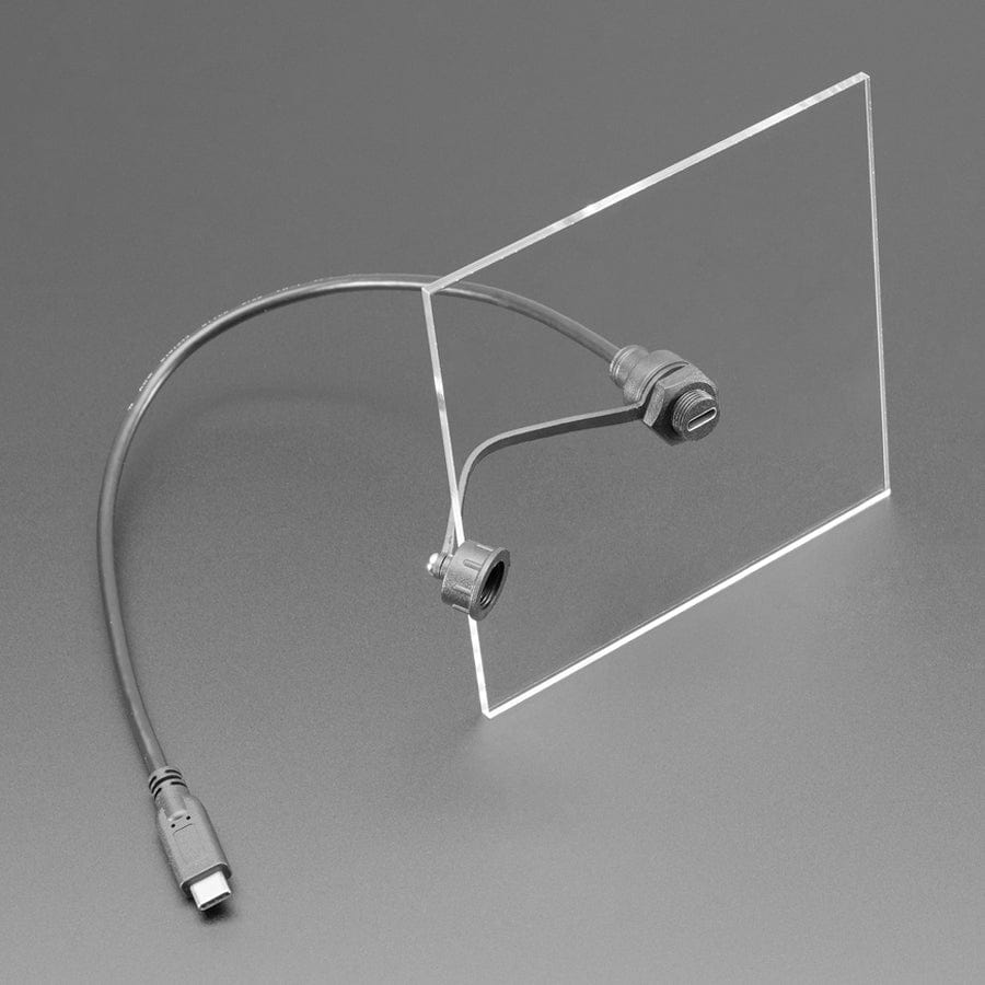 USB C Small Round Panel Mount Extension Cable by Adafruit - The Pi Hut