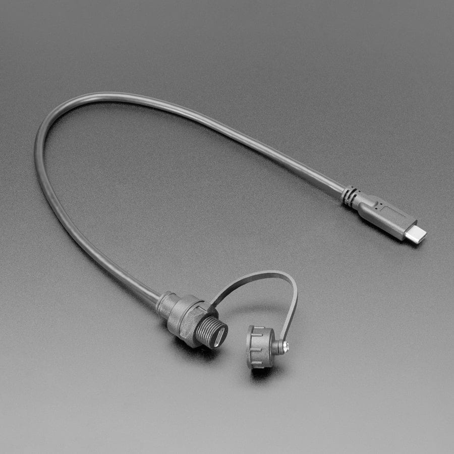 USB C Small Round Panel Mount Extension Cable by Adafruit - The Pi Hut