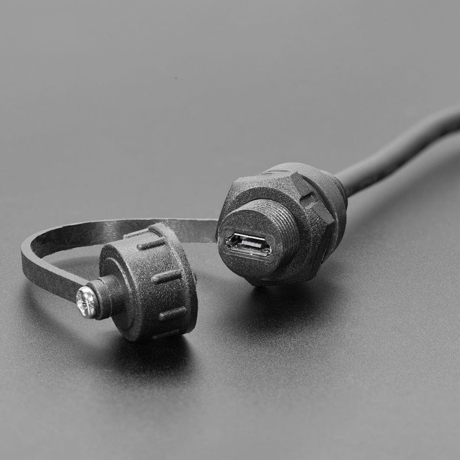 USB Micro B Small Round Panel Mount Extension USB Cable by Adafruit - The Pi Hut