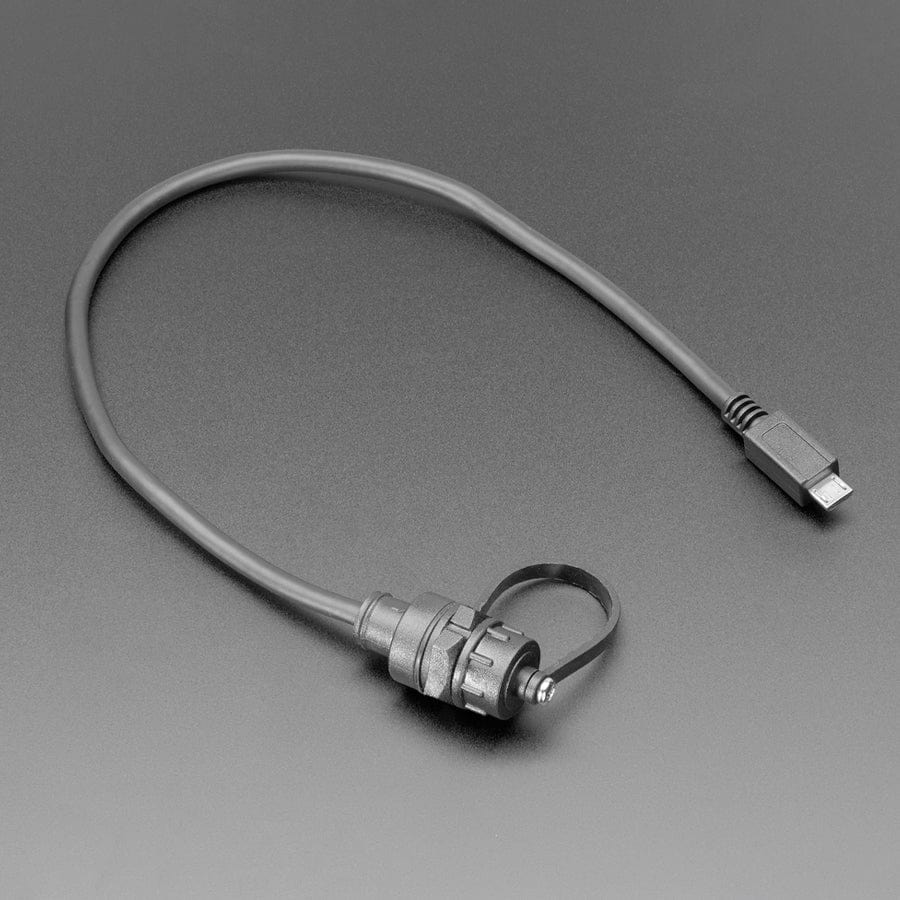 USB Micro B Small Round Panel Mount Extension USB Cable by Adafruit - The Pi Hut