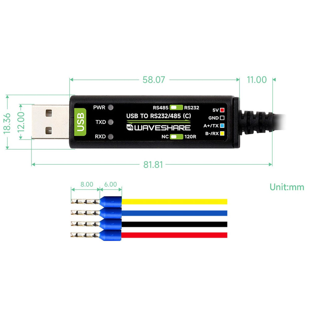 USB to RS232/485 Serial Cable by Waveshare - The Pi Hut