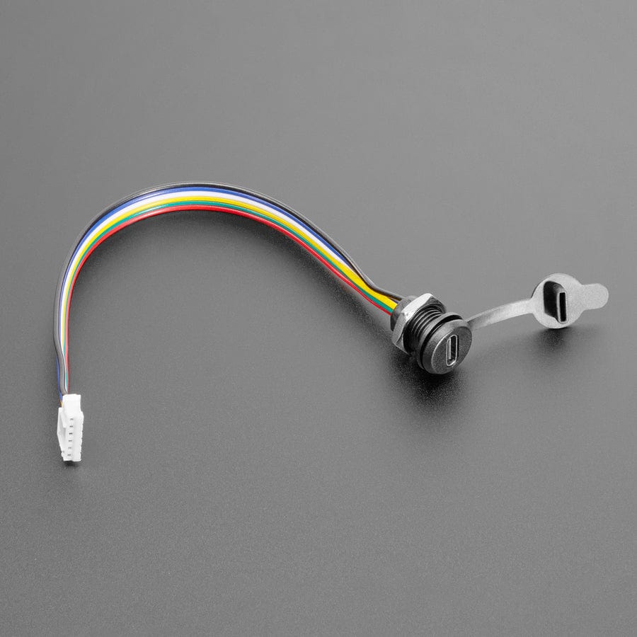 USB Type C Screw Panel Mount to 6 pin JST PH Cable by Adafruit - The Pi Hut