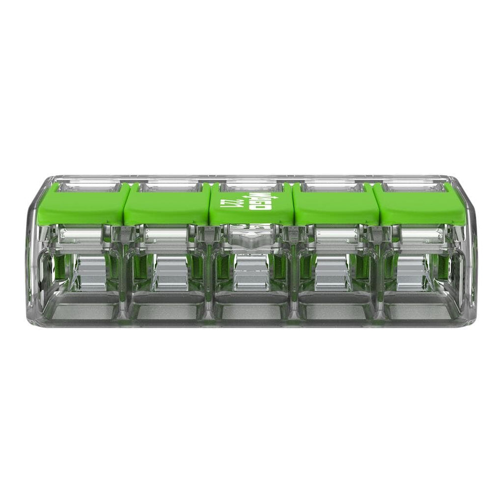 WAGO Green 221-425 32A 5-Way Lever Connectors - Pack of 3 by Wago - The Pi Hut