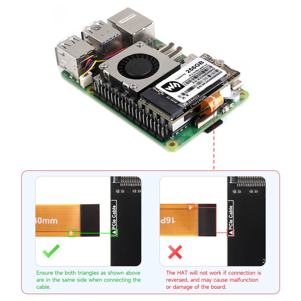Waveshare M.2 Adapter with Active Cooler for Raspberry Pi 5 by Waveshare - The Pi Hut