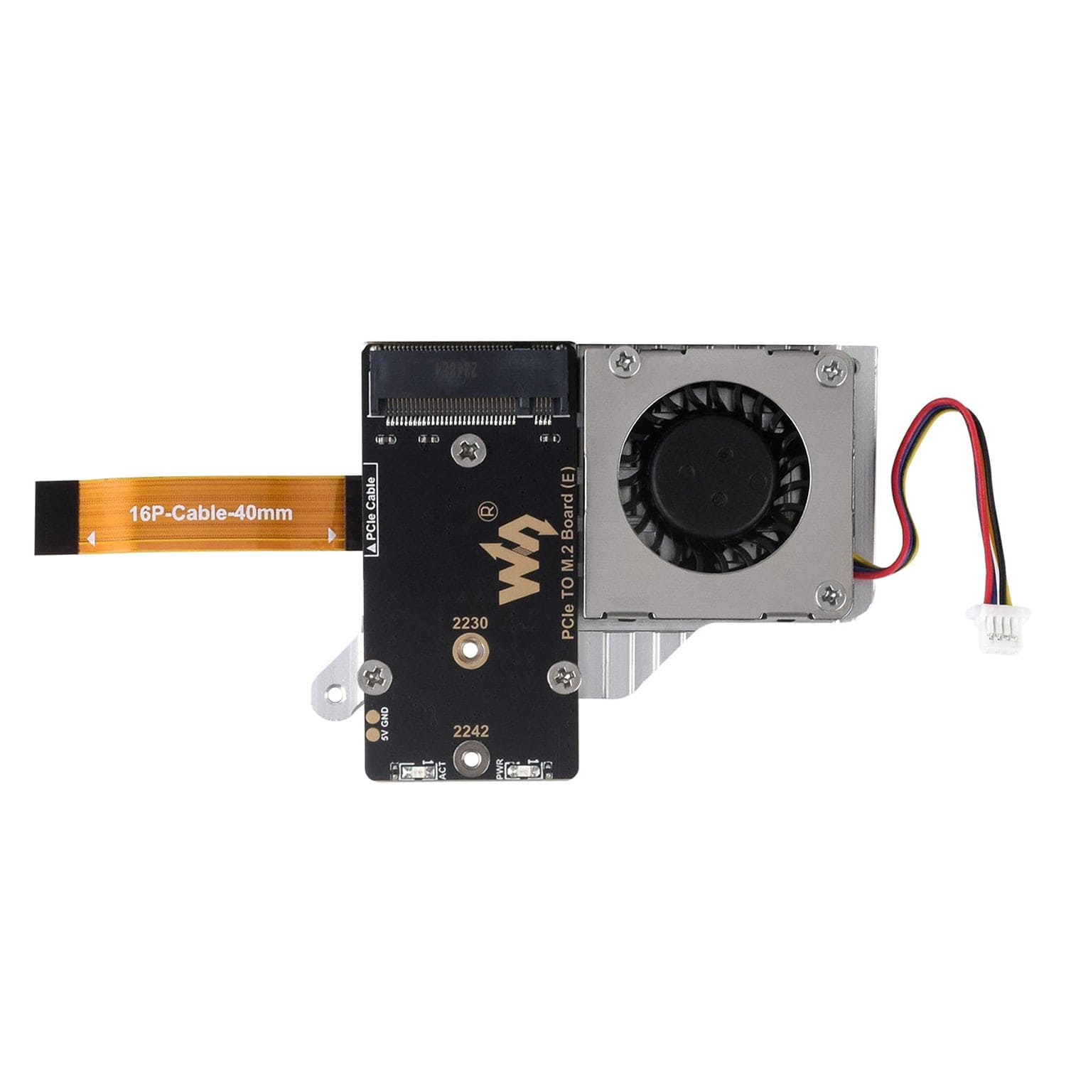 Waveshare M.2 Adapter with Active Cooler for Raspberry Pi 5 by Waveshare - The Pi Hut