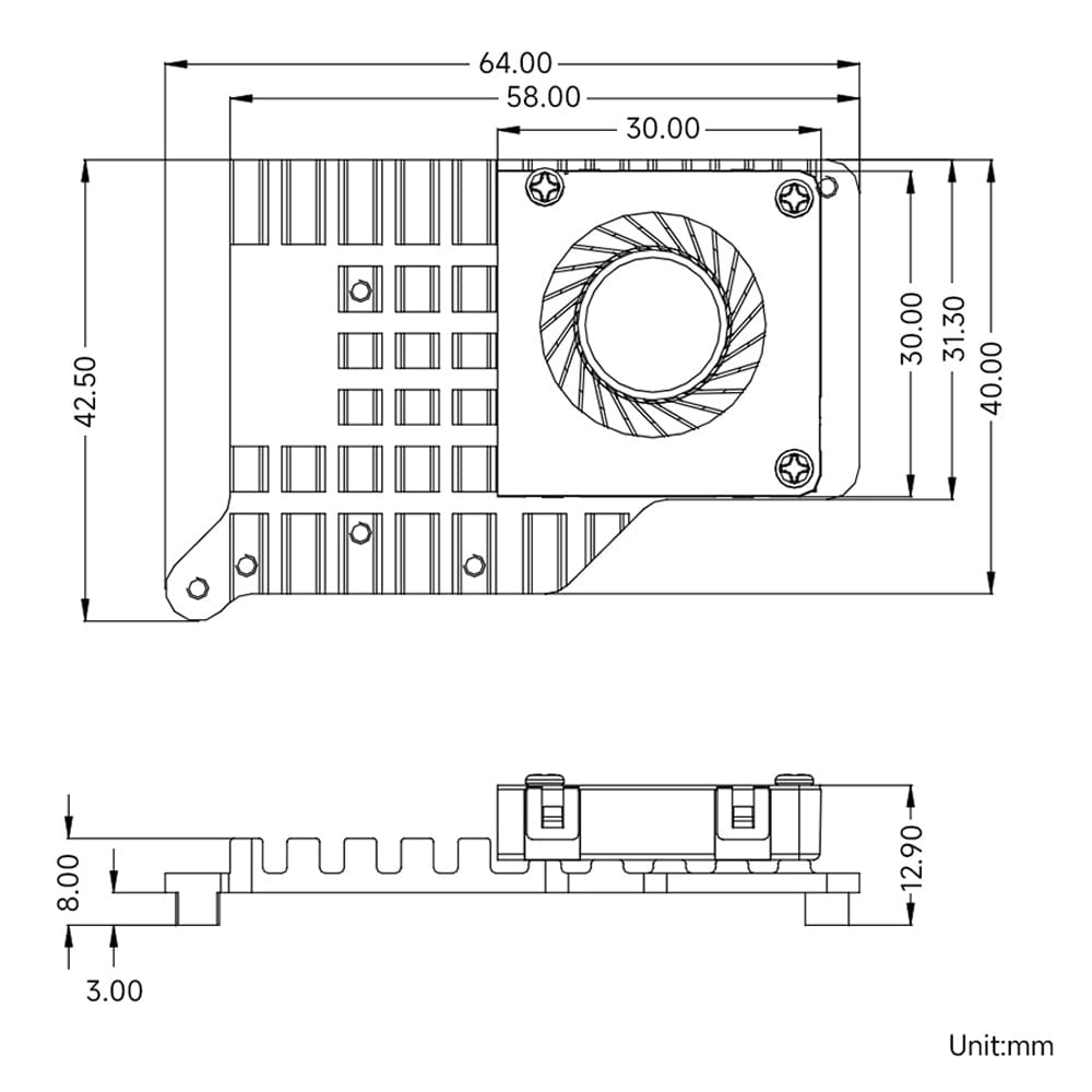Waveshare M.2 Adapter with Active Cooler for Raspberry Pi 5 by Waveshare - The Pi Hut