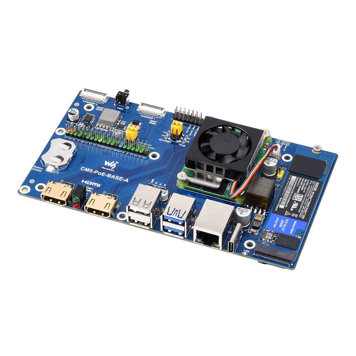 Waveshare PoE IO Board for Raspberry Pi CM5 by Waveshare - The Pi Hut