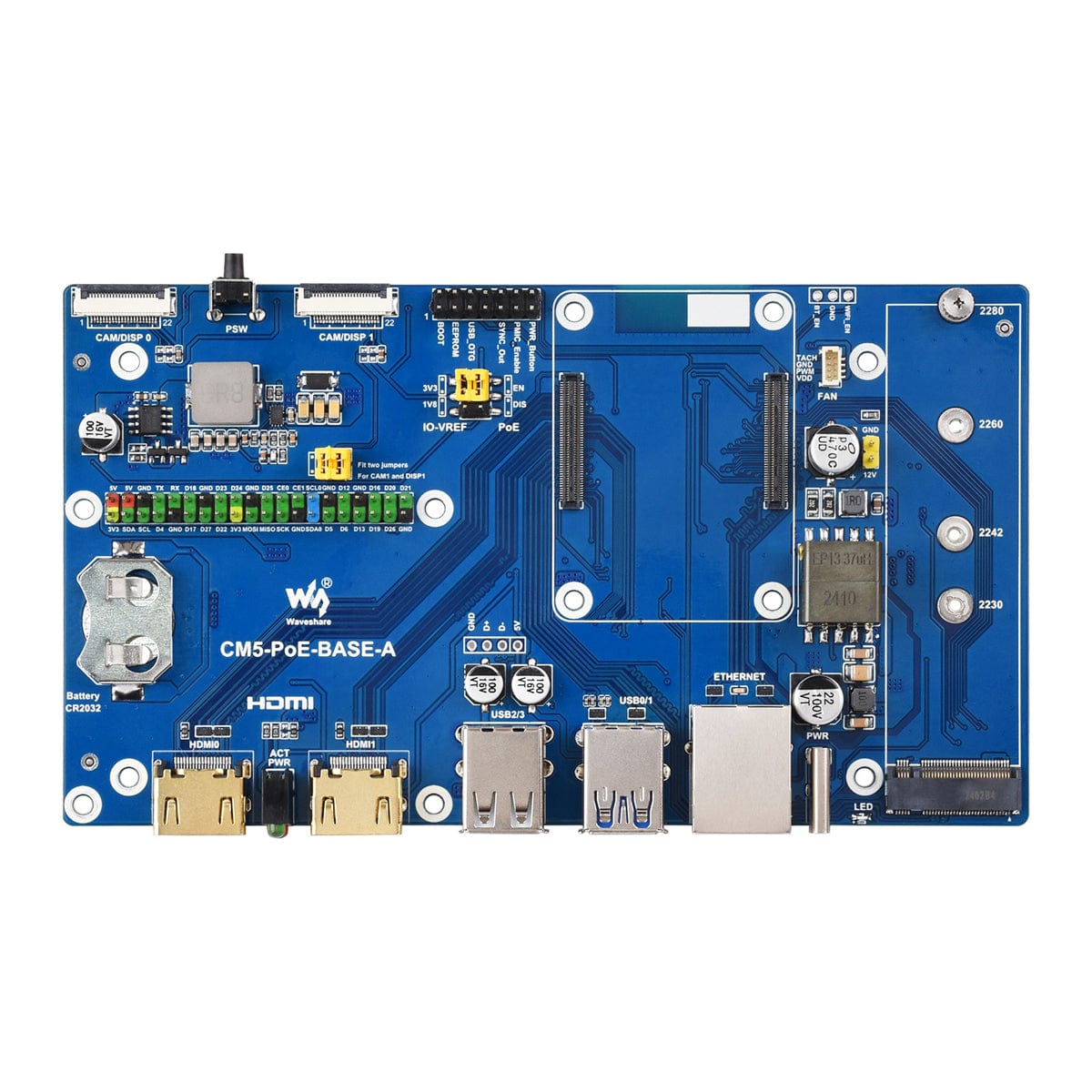 Waveshare PoE IO Board for Raspberry Pi CM5 by Waveshare - The Pi Hut