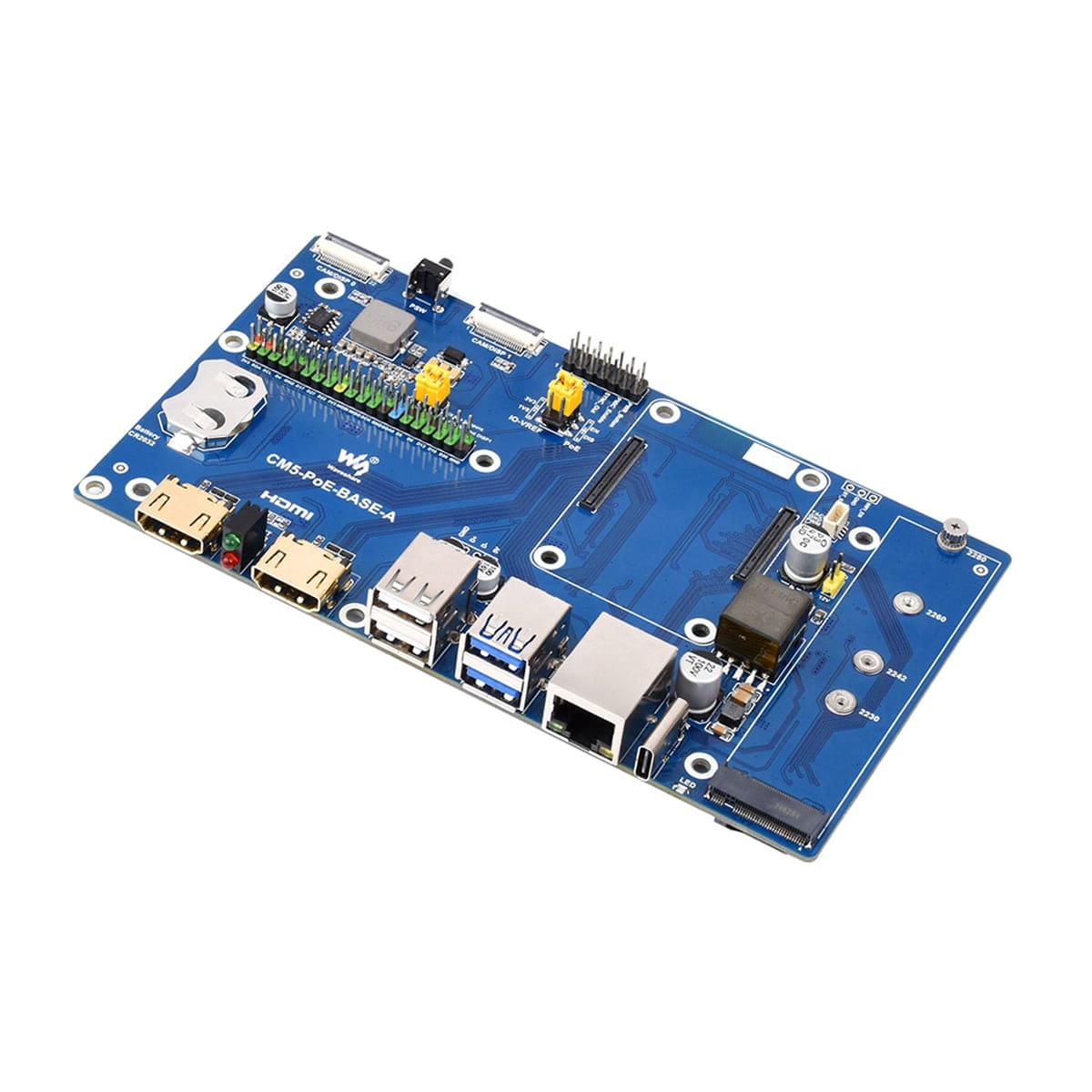 Waveshare PoE IO Board with Case for Compute Module 5 by Waveshare - The Pi Hut