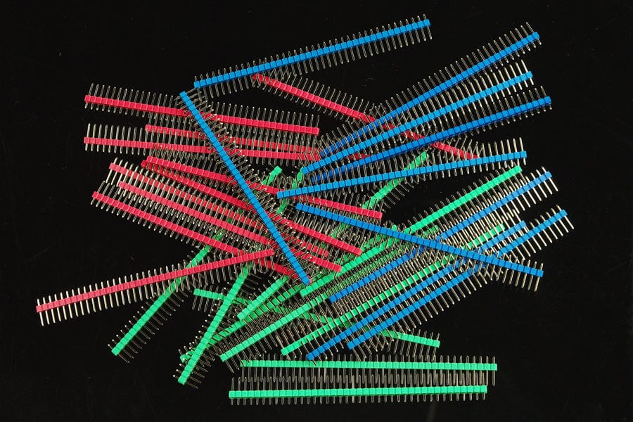 0.1″ (2.54 mm) Arduino Male Pin Headers (Straight Red 10PCS) by DFRobot - The Pi Hut