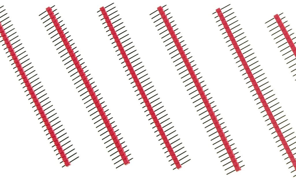 0.1″ (2.54 mm) Arduino Male Pin Headers (Straight Red 10PCS) by DFRobot - The Pi Hut