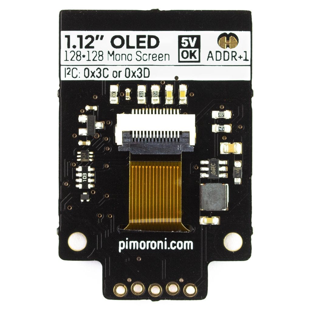 1.12" Mono OLED (128x128, white/black) Breakout – SPI - The Pi Hut