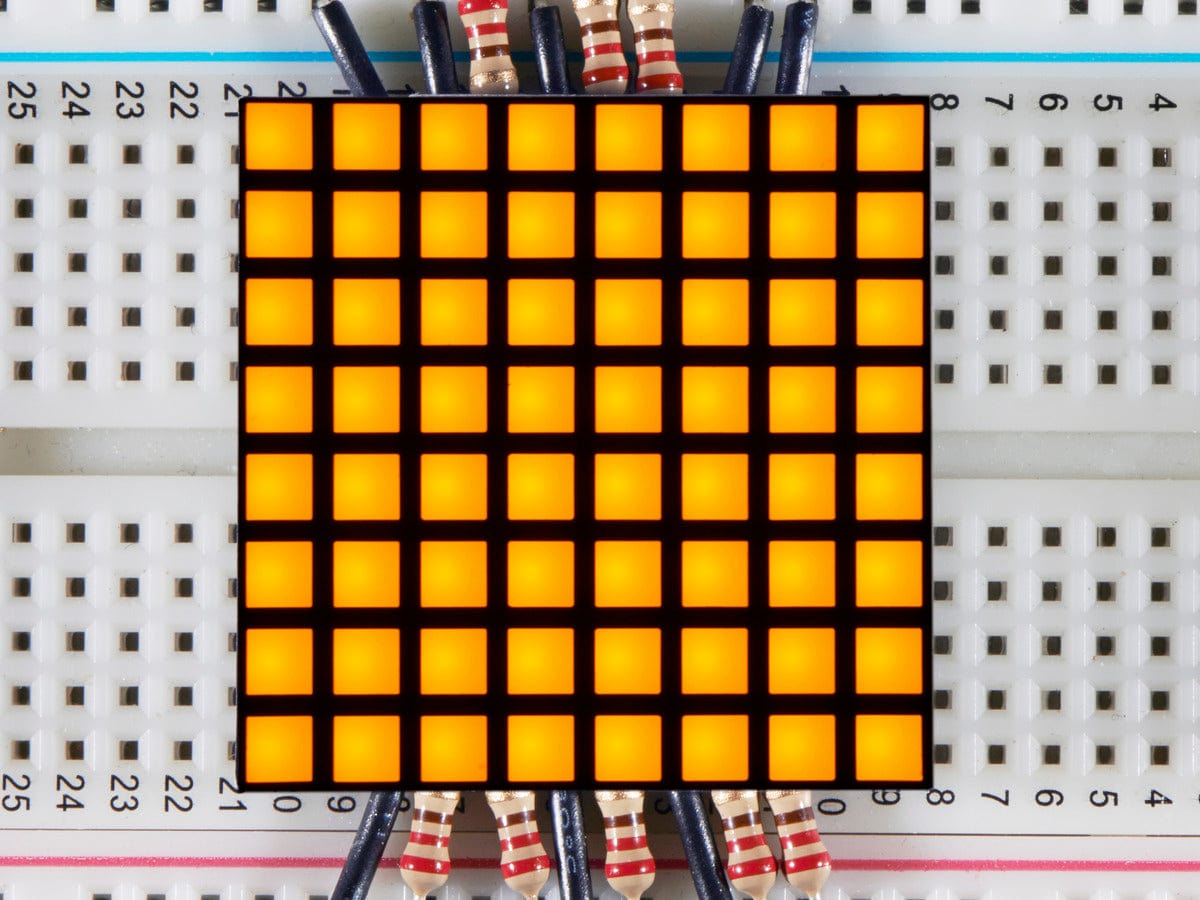 1.2" 8x8 Matrix Square Pixel - Yellow (KWM-R30881CUYB) by The Pi Hut - The Pi Hut