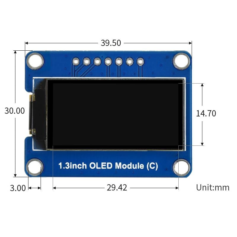 1.3" OLED Display Module (64×128) by Waveshare - The Pi Hut