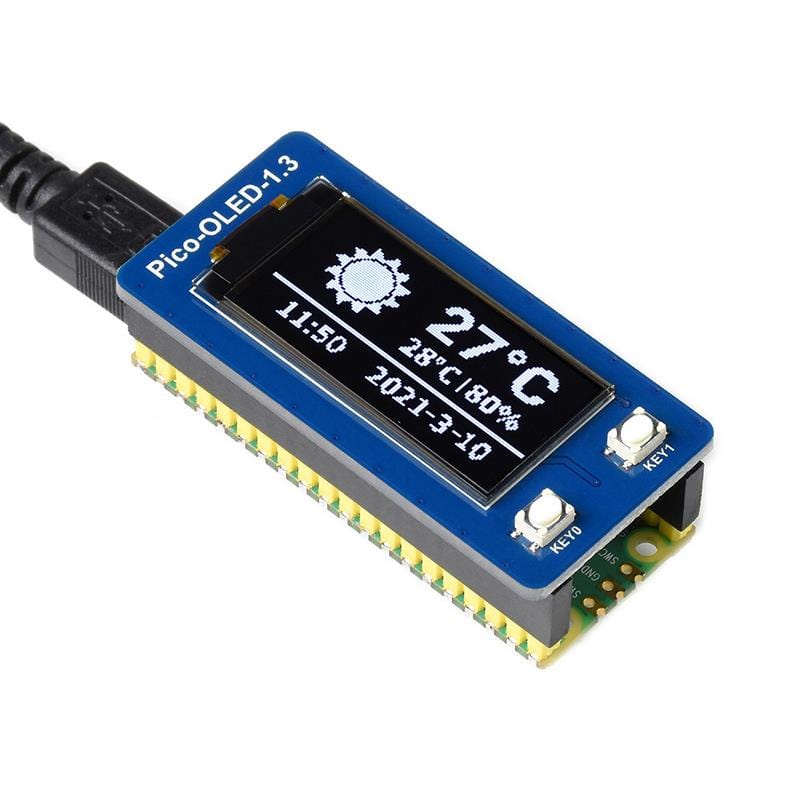 1.3" OLED Display Module for Raspberry Pi Pico (64×128) by Waveshare - The Pi Hut