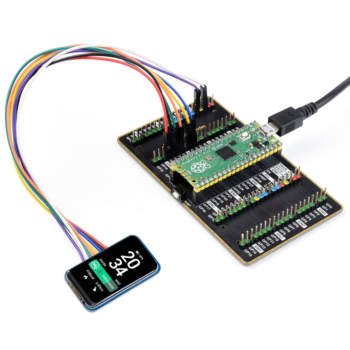 1.47" Rounded SPI LCD Display Module (172x320) by Waveshare - The Pi Hut