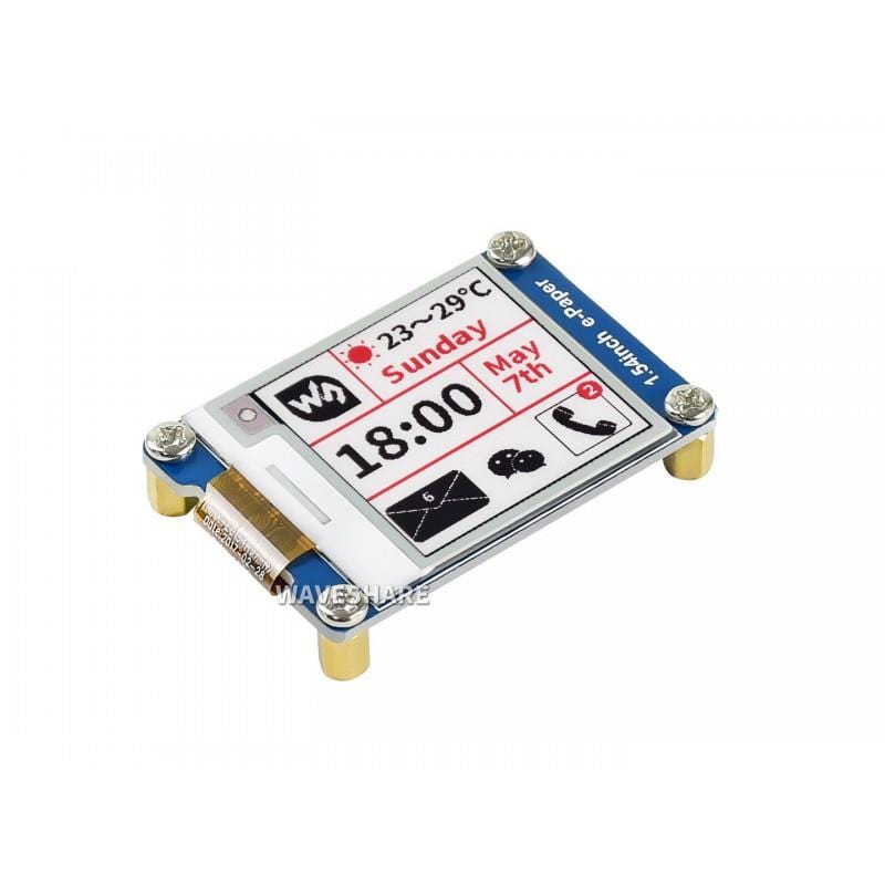 1.54" three-colour E-Ink display module (200x200) by Waveshare - The Pi Hut