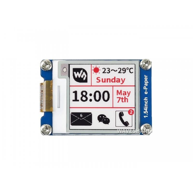 1.54" three-colour E-Ink display module (200x200) by Waveshare - The Pi Hut