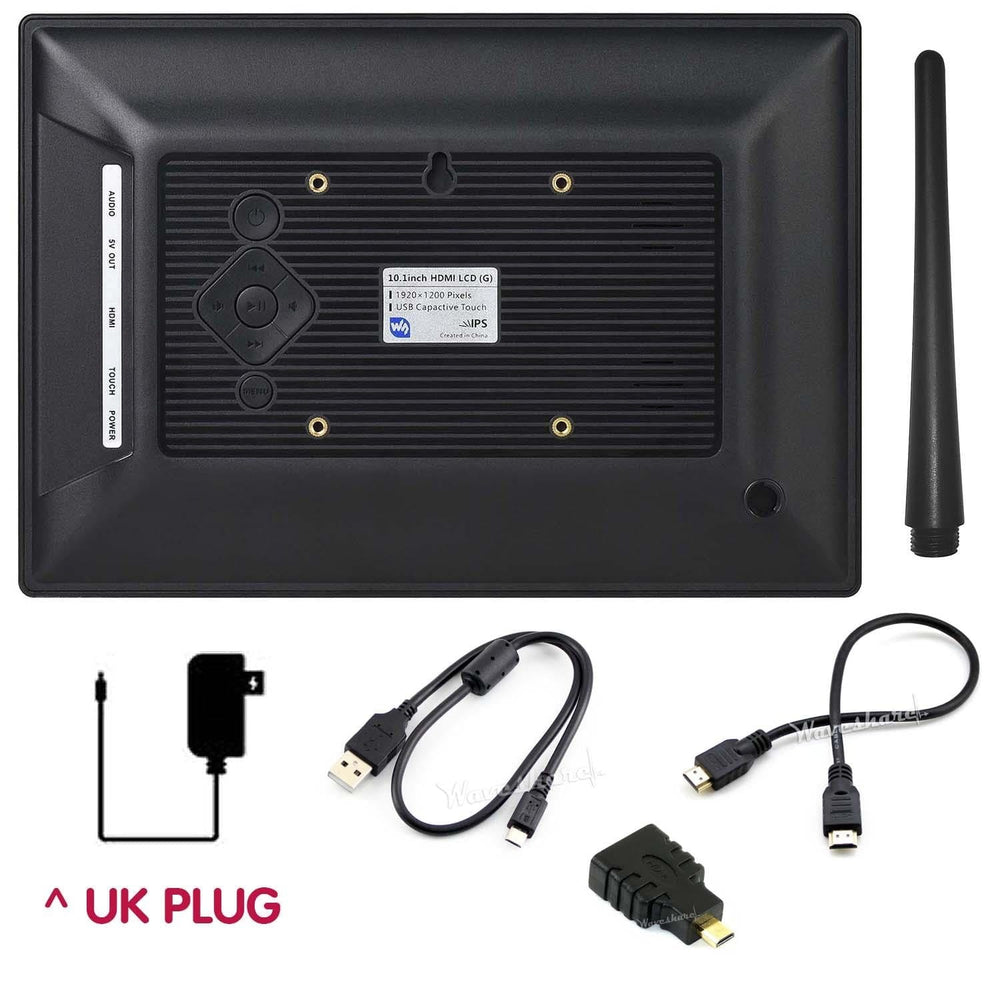 10.1" HD IPS Capacitive Touch Screen in Case (1920x1200) by Waveshare - The Pi Hut