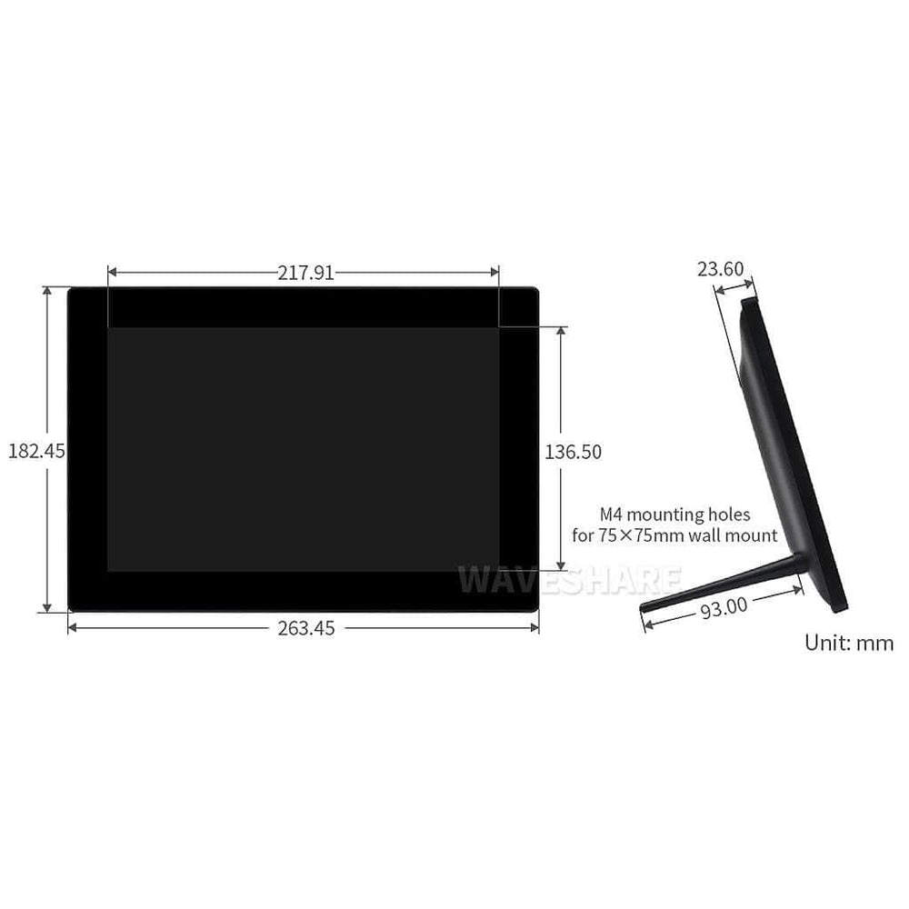 10.1" HD IPS Capacitive Touch Screen in Case (1920x1200) by Waveshare - The Pi Hut