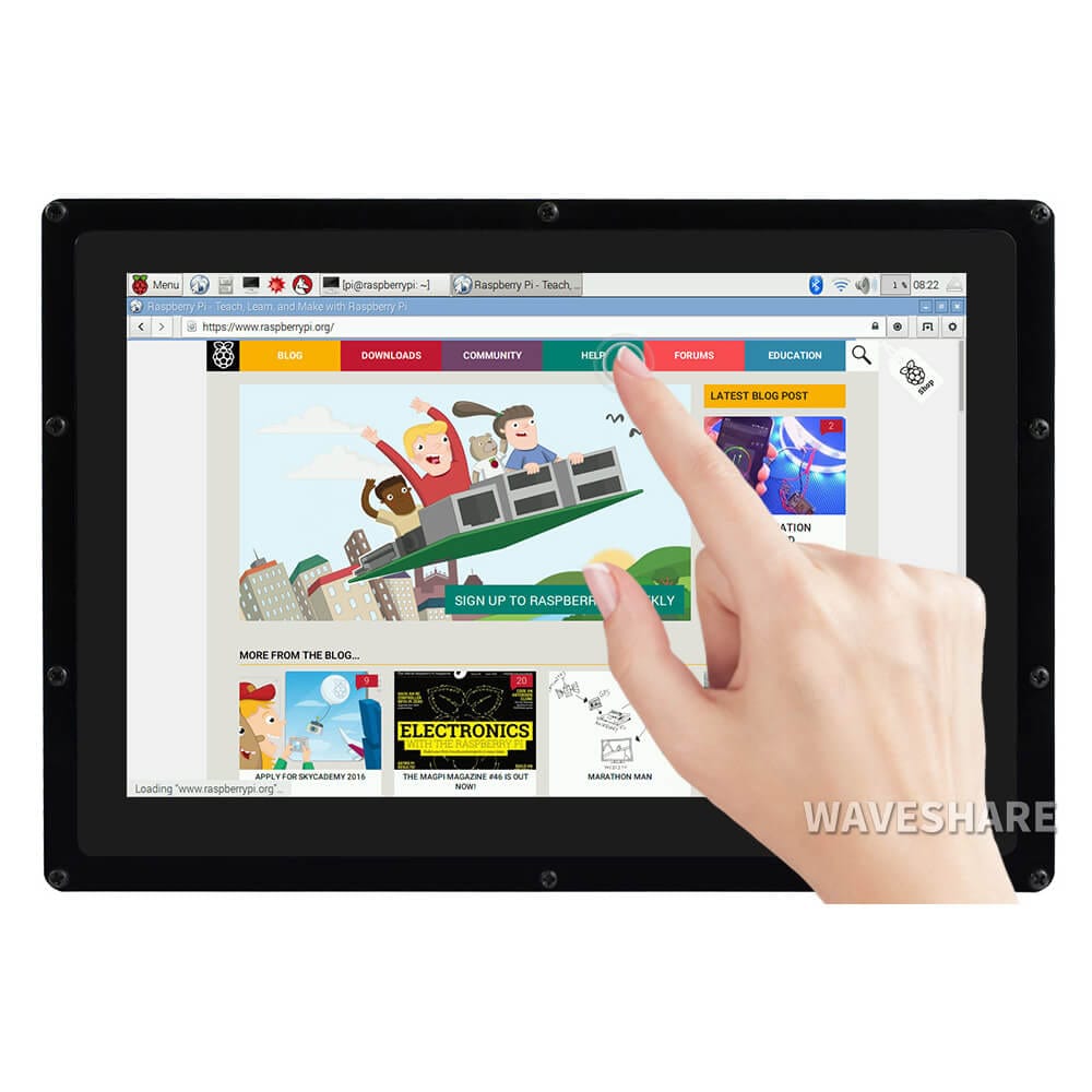 10.1" IPS HDMI 1280x800 Touch Screen & Case (USB) by Waveshare - The Pi Hut