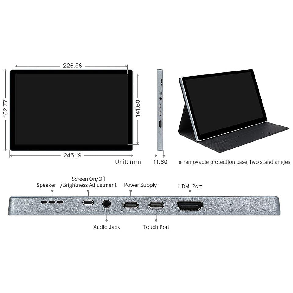 10.5" 2K 2560x1600 AMOLED HDMI Touchscreen Display by Waveshare - The Pi Hut