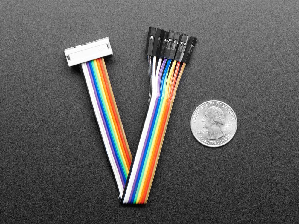 10-pin IDC Socket Rainbow Breakout Cable - The Pi Hut