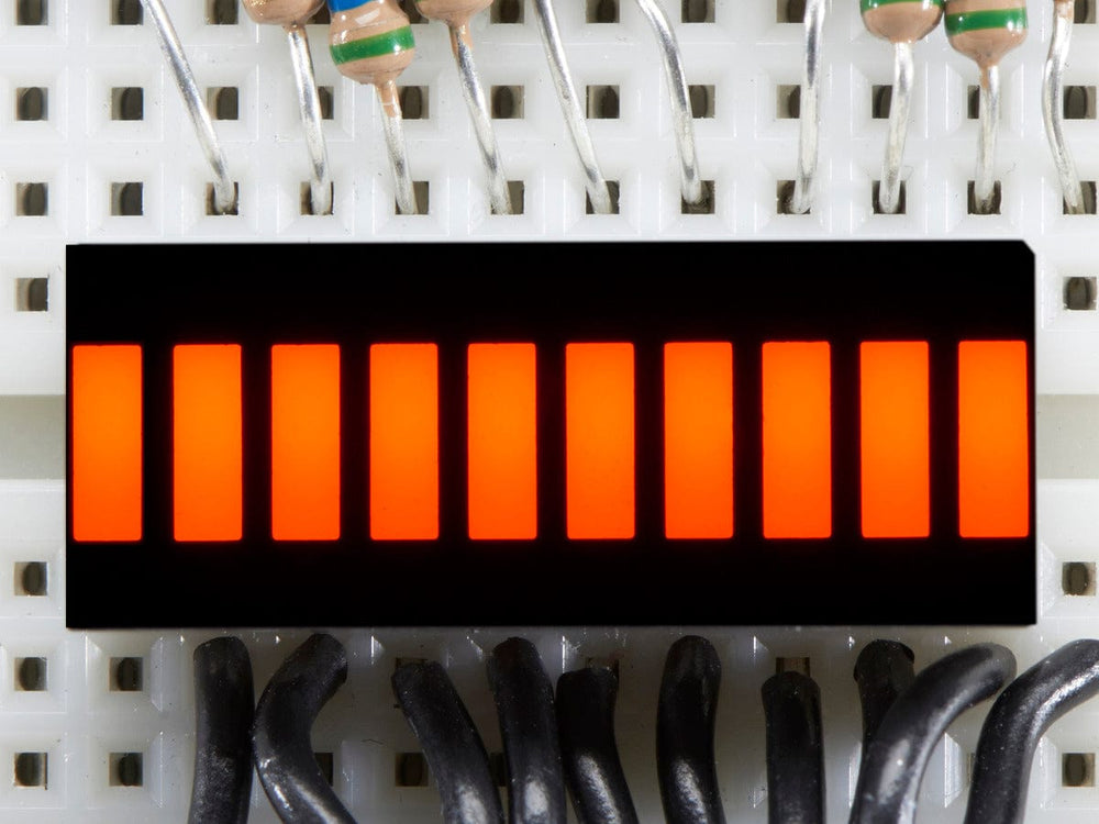 10 Segment Light Bar Graph LED Display - Amber (KWL-R1025UAB) by The Pi Hut - The Pi Hut